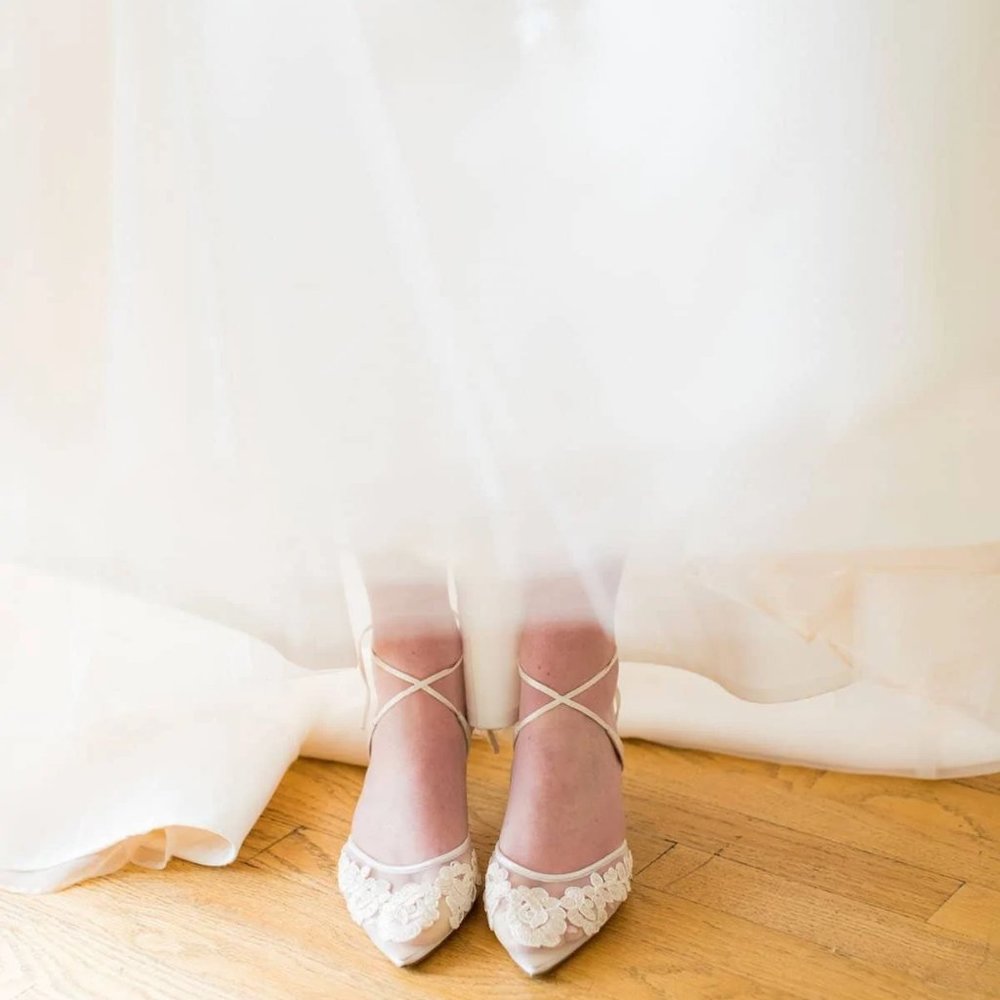 Amelia Ivory Lace Kitten Heels
